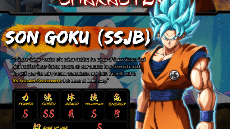 Dragon Ball Fighterz Website Adds Character Pages For Ssjb Goku