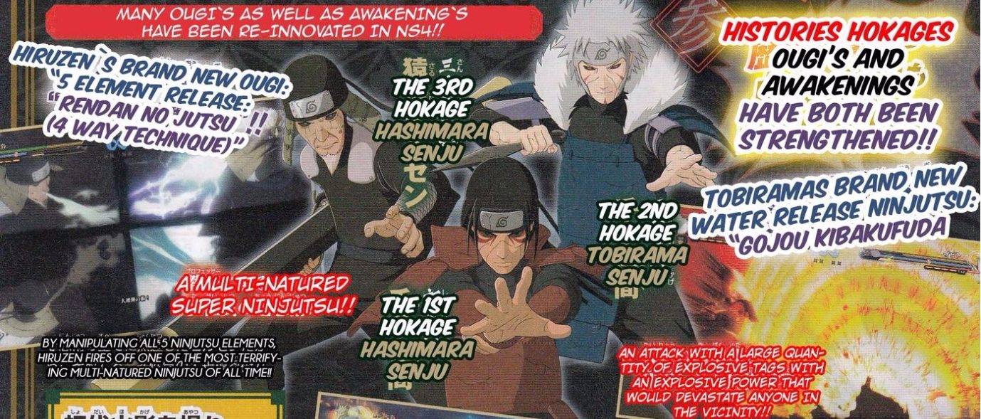 Naruto Storm 4 V-Jump Scan Details Edo Hokages and Team 7's Team Jutsu